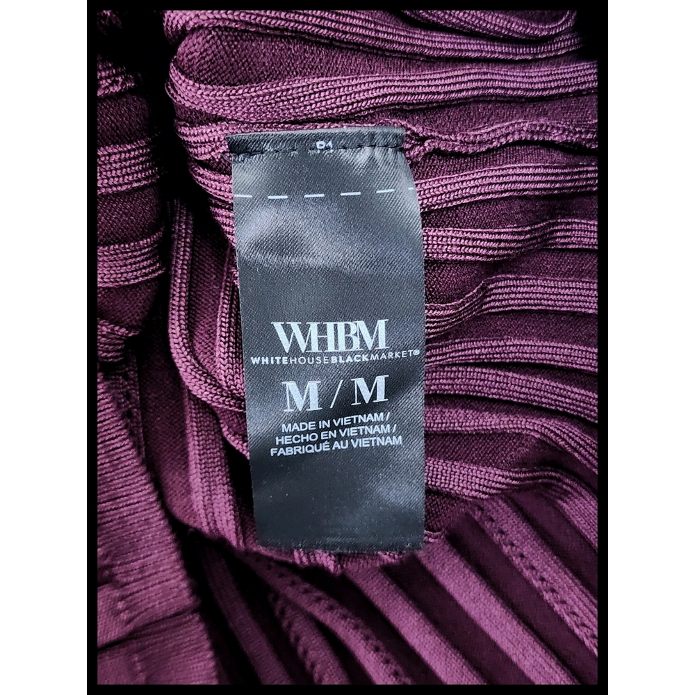 NWT White House Black Market Ribbed Turtleneck Skinny Top Port Wine Medium NEW - Picture 8 of 11